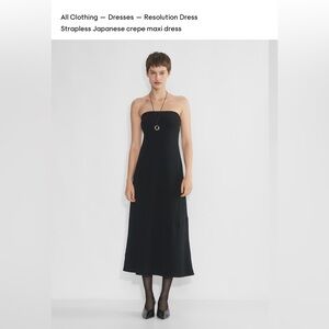 90s Aritzia Black Strapless Maxi Dress